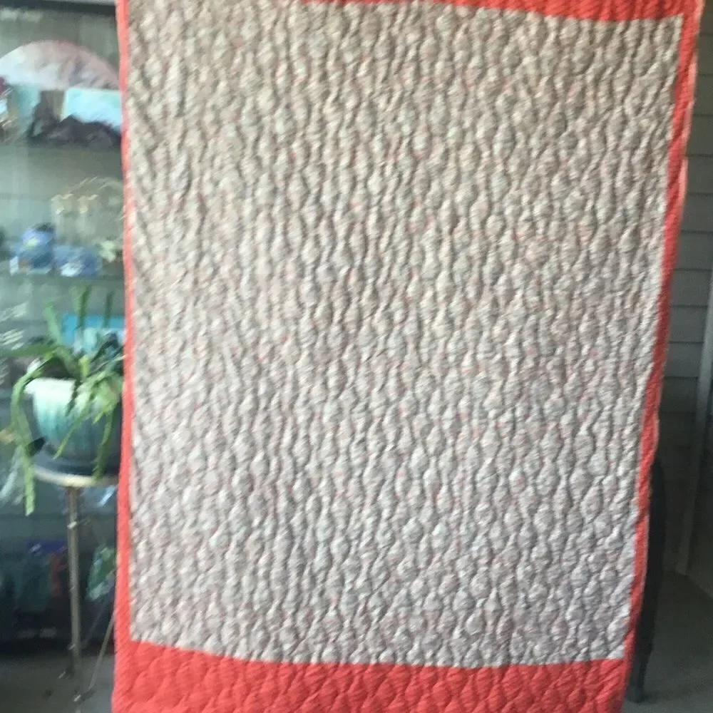 NWT. Hand Crafted Quilt in Corals